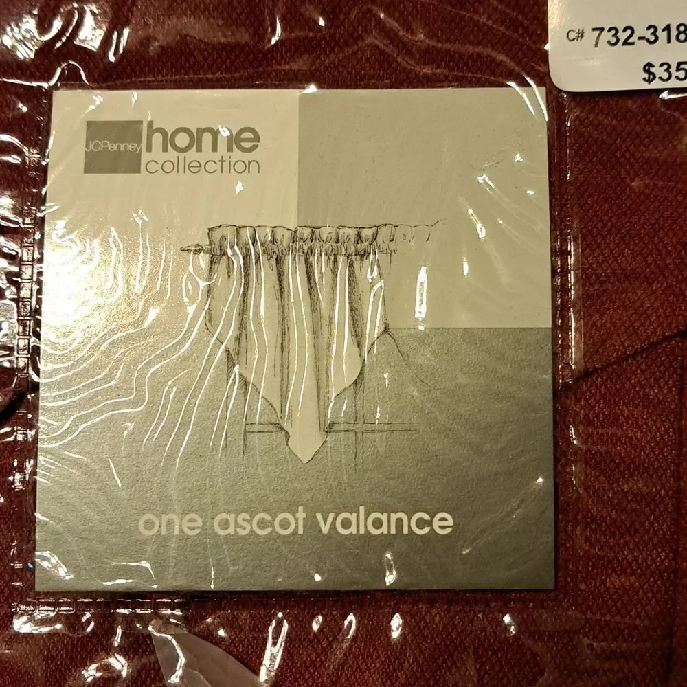 Ascot spicy red valance new